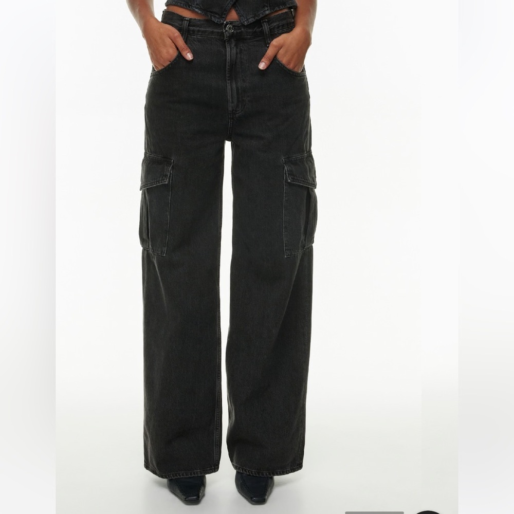 Agolde Black Wide Leg Jeans